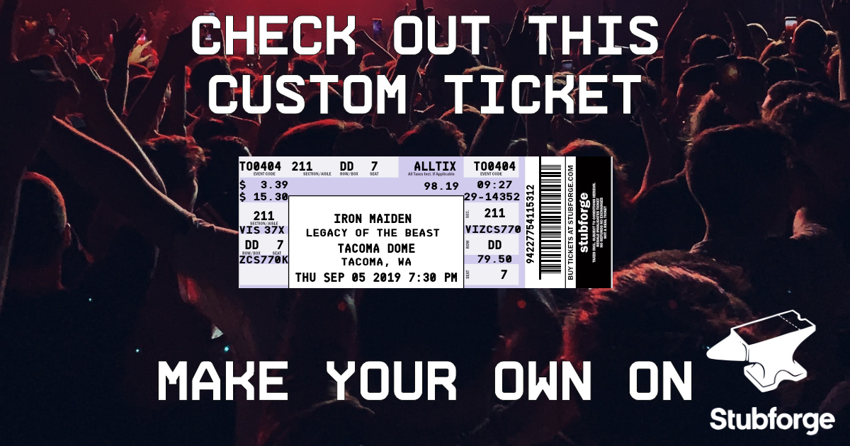 Iron maiden 2019 👉 A custom designed replica ticket that you can buy ...