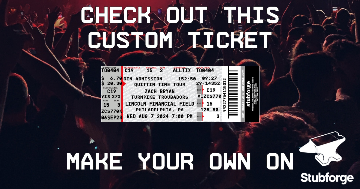 ZACH BRYAN WED AUG 7 2024 700 PM 👉 A custom designed replica ticket